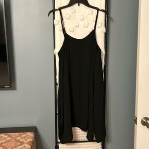 Black  assymetrical hem swing dress